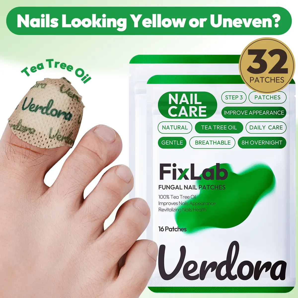 Fungal Nail Care Patches 8 Hour Overnight Solution for Nail Treatment Moisturize Tea Tree Fungal Nail Care Patches 8 Hour Overnight Solution for Nail Treatment Moisturize Tea Tree