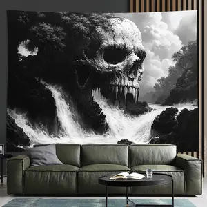 3D Skull Tapestry - Vibrant Polyester Wall Hanging for Living Room, Bedroom, Office Decor - Perfect Creative Gift for Parties & Home Spooky Decoration