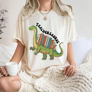 Funny Teacher Shirt Teachersaurus Shirt Kindergarten Teacher Shirt Teacher Dinosaur Shirt