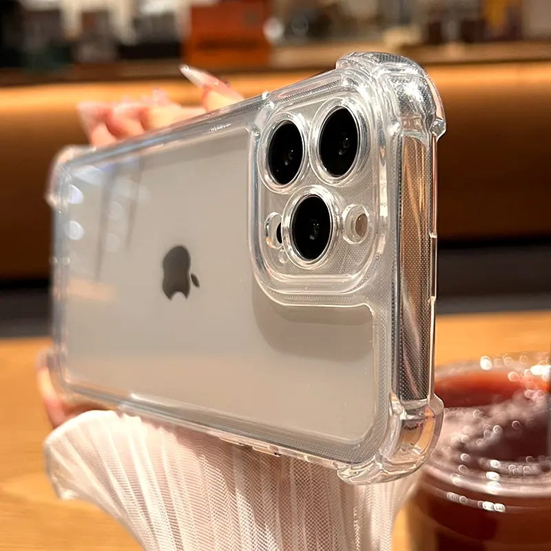 Luxury Shockproof Transparent Case For iPhone 16 Pro Max 15 Plus 14 13 12 11 X Xs  Max  Clear Soft Bumper Cases Cover Protection Protective ip16 phone Casing Cellphone anti-yellow clear iphone case cheap stylish iphone case