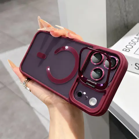 Oceantree Case For iPhone 18 Pro Max 17 16 15 14 13 12 11 Pro max Mag Safe Shockproof Case With Camera Lens Protector Films  crystal texture