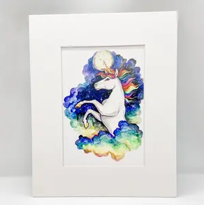 Rainbow Unicorn - Watercolor Print