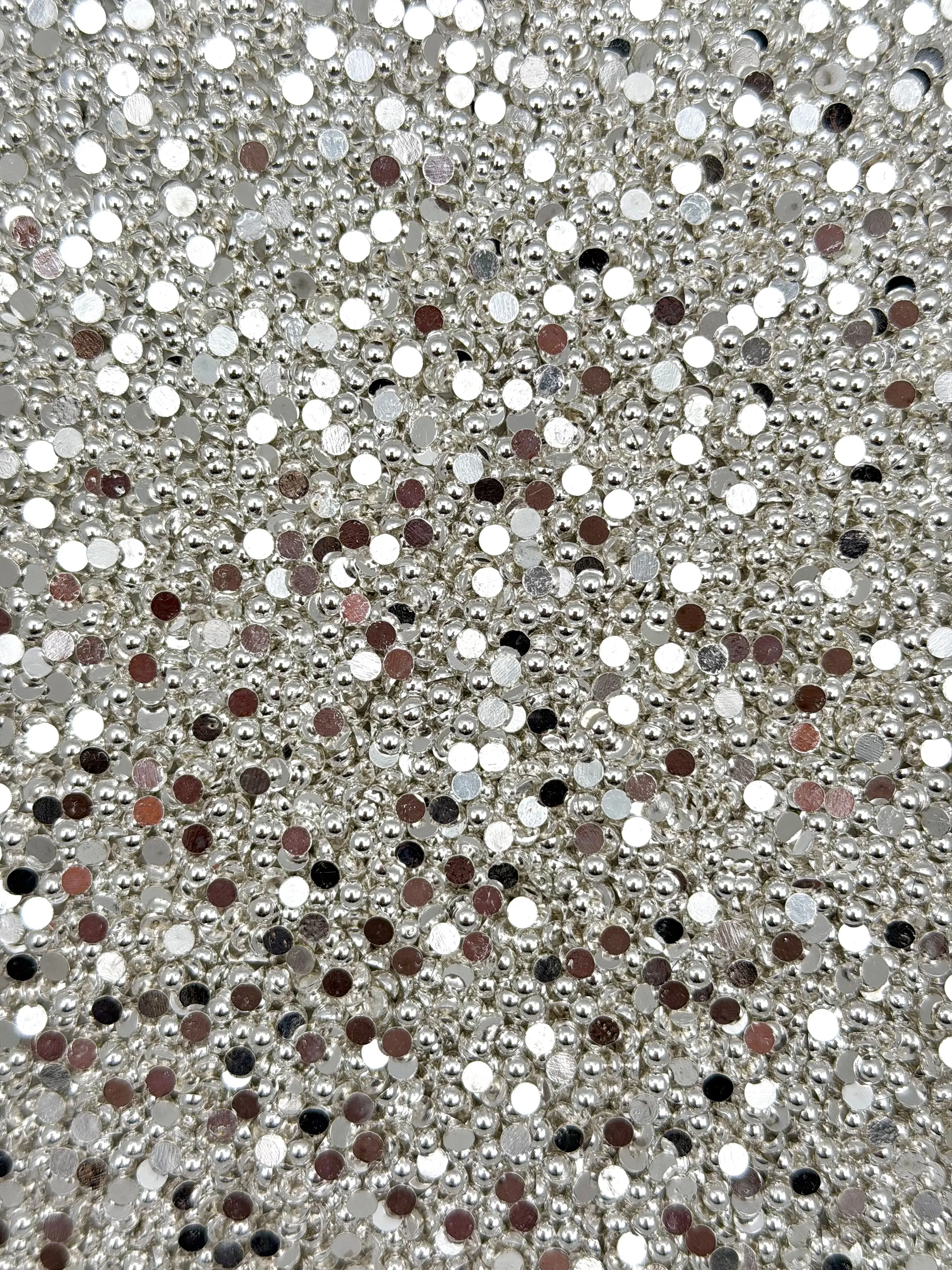 Flatback half round metal beads for nails and DIY
