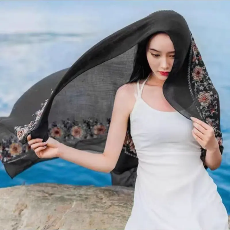 WL flower embroidery dense black