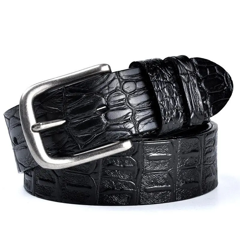 Men's Leather Crocodile Pattern Belt Fashion Belt Casual Belt