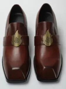 THE JB NIGHTWALKER II Solid Brown Color Extended Invisible Heel(7cm) Footwear Leather Shoe