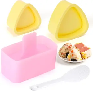 3 Pack Onigiri Sushi Maker Mold kit， Classic Triangle Rice Musubi Press Mold for Kid Lunch Bento, Home DIY