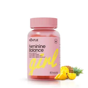 Montue Women’s Vaginal Health Gummies, Helps Maintain Healthy pH, Feminine Hygiene Support, Pineapple Flavor, 60 Count Bottle