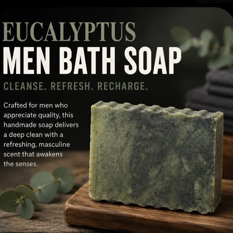 Men's Eucalyptus Soap Bar, Hydrating Moisturizers for Daily Skincare