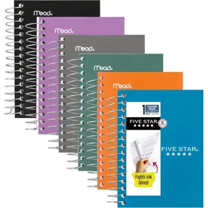 Spiral Notebook, 6 Pack, College Ruled Paper, Fat Lil' Pocket Notebooks, 3-1/2" x 5-1/2", 200 Sheets, Assorted Colors (38027)