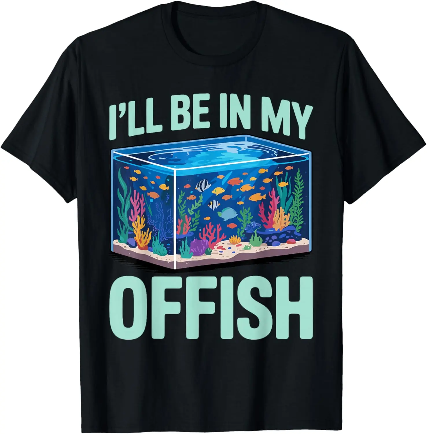 Aquarium Art for Men Women Fish Keeper Coral Fish Tank Lover T-Shirt Pure Cotton Graphic Tees Menswear Top: Gifts for Men & Women