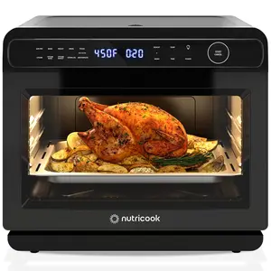 Steami 11-in-1 Convection Air Fryer, 25QT Countertop Oven for Baking, Roast, Steam, Dehydrate, Pizza - Convection Oven with Accessories for Healthy Cooking Stainless Steel