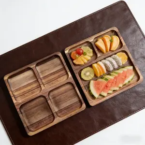 8 Inch Acacia Wood Serving Tray, Snacks, Dried Fruits, Desserts, Tea Cups, Coffee Cups, Jewelry, Bathroom, Home Decor, Christmas Gift