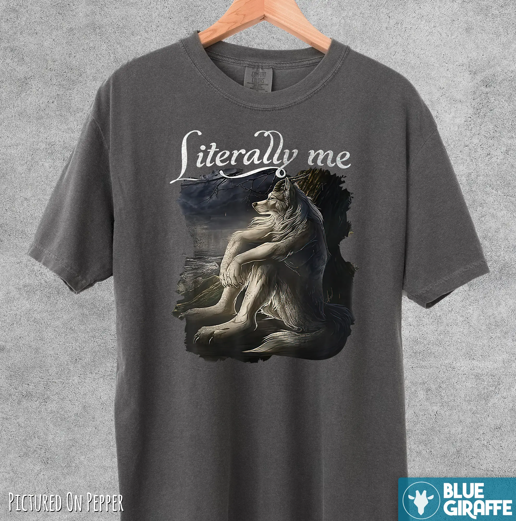 Vintage Literally Me Wolf Shirt, Meme Comfort Colors T-Shirt