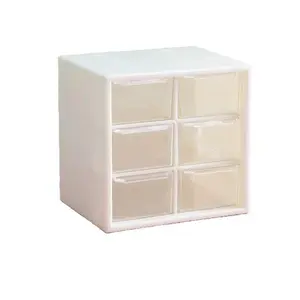 Desk Storage Box, Desktop Storage Box, 1 Count Dust-proof Desk Tidying Box, Students Dust-proof Girl Earrings Lipstick Transparent Drawer-type 6 Palace Box, Organiser