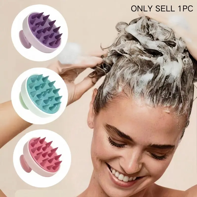 Scalp Massage Brush, 1 Count Hair Scalp Massager, Heatless Hair Washing Tool, Silicone Hair Brush, Exfoliating Head Scratcher, Scalp Scrubber, Suitable for Both Men and Women, Personal, Cleaning Brush, Unisex, Shower