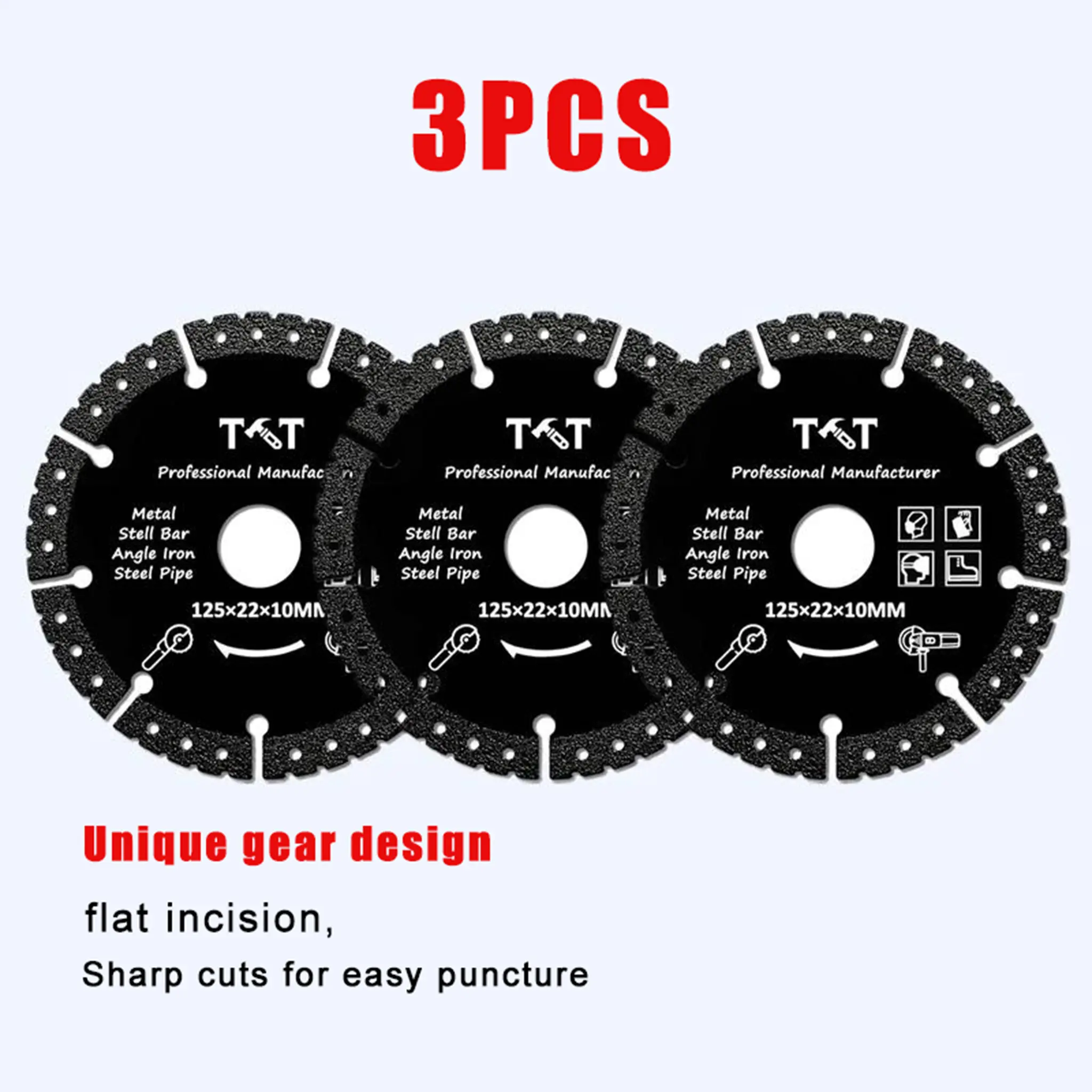 4.5-inch heavy-duty multi-function diamond grinding cutting discs (pack of 3), universal for marble/quartzite/ceramic tiles/metal/plastic