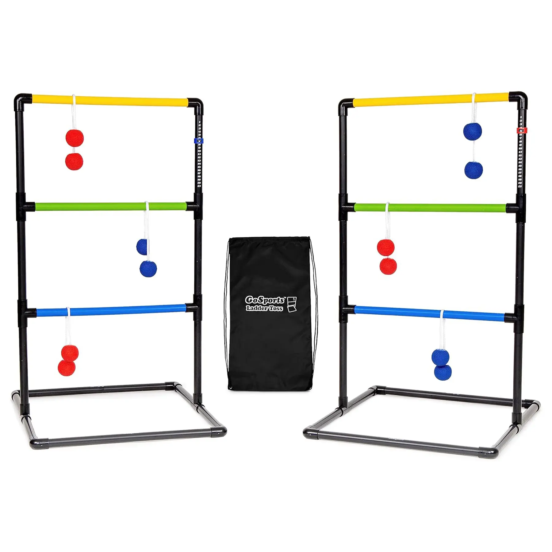 GoSports Ladder Toss Indoor & Outdoor Game Set with 6 Soft Rubber Bolo Balls and Travel Carrying Case - Choose Pro or Classic