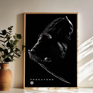 Predators Stealthy Galactic Hunter Wall Art Vintage Black and White Art Posters Funky Aesthetic Canvas Prints Retro Bar Cart Decor for Bar Bedroom