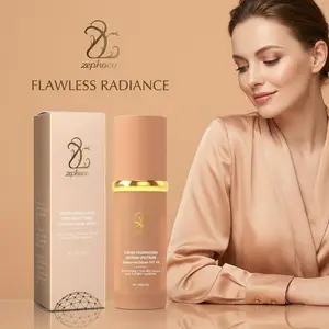 Moisturizing Protective Foundation Liquid, Lightweight Powder Formula, Hydrating Effect, Matte Finish, Long-Lasting Makeup, Clear, Radiant and Flawless Look