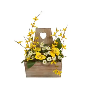 Jeco  Floral Arrangement with Wooden Pot
