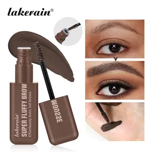 Lakerain Fluffy Brow Mousse, Eyebrow Gel Makeup, Waterproof & Smudge-Proof Tinted Brow Gel, Buildable Fiber-Full Finish for Feathered Natural-Looking Brows, 6 Natural Shades, Mega Wand for Effortless Application