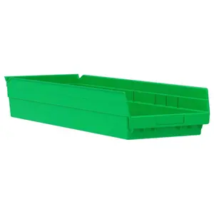 Akro-Mils 6 Pack AkroBins Nesting Storage Bins, Space-Saving Organizers, Green
