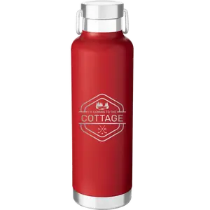 Personalized I'm Coming to the Cottage (Trees) 24 oz Water Bottle | Red