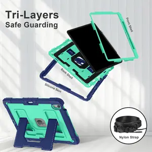 Tablet Protective Case Cover, Safety casing For iPad Air13in M4/M3/M2 Equipped with Shoulder Strap, Pen Slot, and Stand Color Contrast Design, Simple Multi functional Design Four Angle Comprehensive Protection This product does not come with a pen