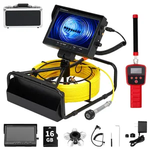 GARVEE Sewer Inspection Camera with 512Hz Locator, 100 FT Pipeline Inspection, 9" Plumbing with DVR Function, Waterproof IP68 Borescope w/ 12 Adjustable LED Lights, 4500MAh Battery, 16GB Card