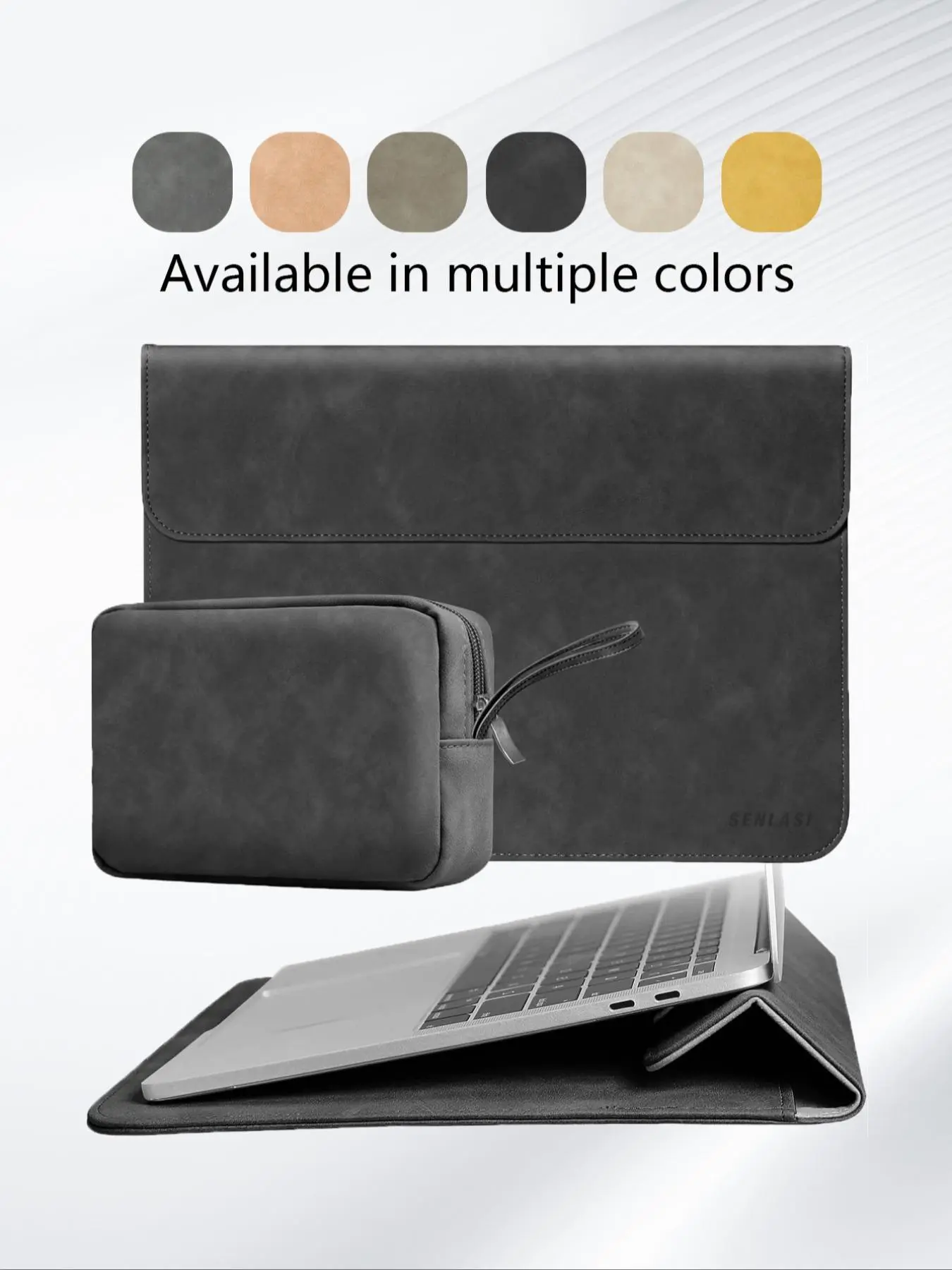 Solid Color Laptop Sleeve Bag, PU Leather Laptop Protective Cover & Accessory Bag, Durable Pu Cover, Portable Laptop Sleeves for MacBook, iPad, HP Acer Chromebook Surface Notebook, Laptop Casing, Computer Covers