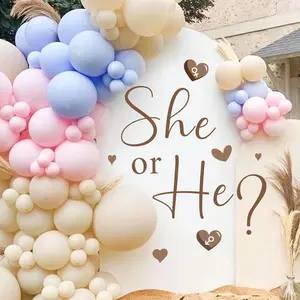 Gender Reveal Party  He or She What Will  Be Decorations for Balloon Arch  Gender Signs Oh  Shower Sign Backdrop Decal Girl or Boy Party Supplies Vinyl Sticker for Pregnacy Banner