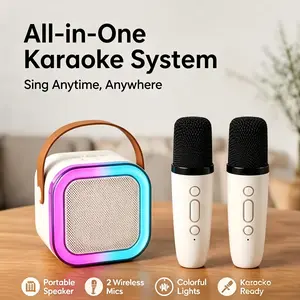 Wireless Bluetooth Speaker Microphone All-in-One Karaoke System for Family Home Outdoor Use with Mic for Kids Adults Portable Party Speaker Audio Smartphone sport travel