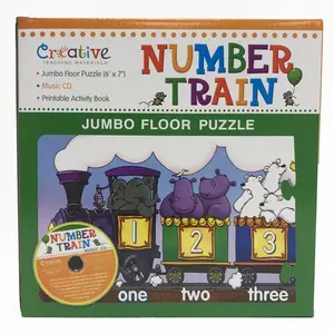 212 MAIN Cat Jumbo Numbers Floor Puzzle - Creative Play Pet Toy with Laminated Parts, Number Train Design, Music CD Included