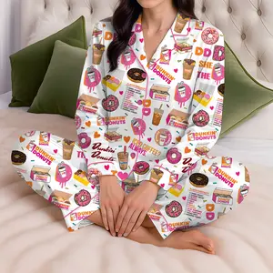 Dunkin Donuts Pajamas Set, Dunkin Donuts Shirt, Dunkin Donuts Pajamas, Dunkin Donuts Pants, Dunkin Donuts Gift, Coffee Lover Pajamas