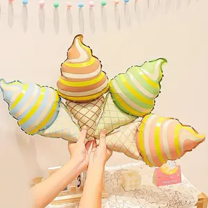 Cartoon Ice Cream Design Balloon, 2 Counts Cute Ice Cream Shaped Balloon, Party Decoration Supplies for Birthday & Holiday, Ice Cream Balloon Set