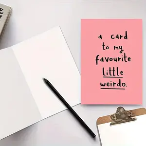 Funny Greeting Card with 'to My Favorite Little Monster' Text, Soft Design, Hand-Drawn Font, Perfect Gift for Friends or Partner, Message Card