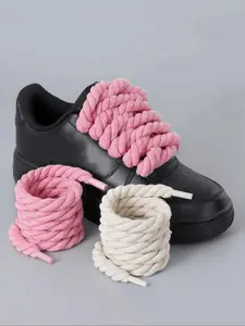 Solid Color Versatile Shoelaces, Footwear Lace, Rope Thickened Laces, Suitable for Basketball Shoes, Sneakers, Casual Shoes, DIY Shoe Accessories