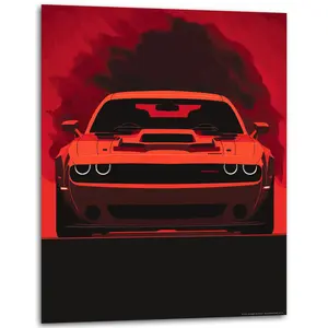 “Hell Raiser” - Charger Hellcat Poster - Hellcat SRT Poster - Original Artwork - Cool Classic Poster - (Unframed) - 11x14 Inches