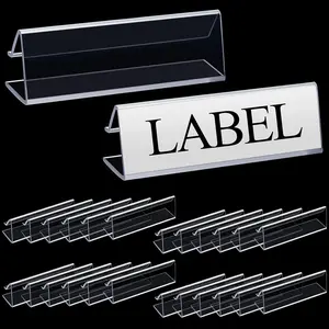Outus Plastic Label Holder Wire Shelf Label Holder 3 X 0.875 Inches Pockets Shelf Price Tag Holders Fits 16 to 22 Mm Shelving for Supermarket Library Kitchen Bookshelf Storage Bins(50 Pieces)