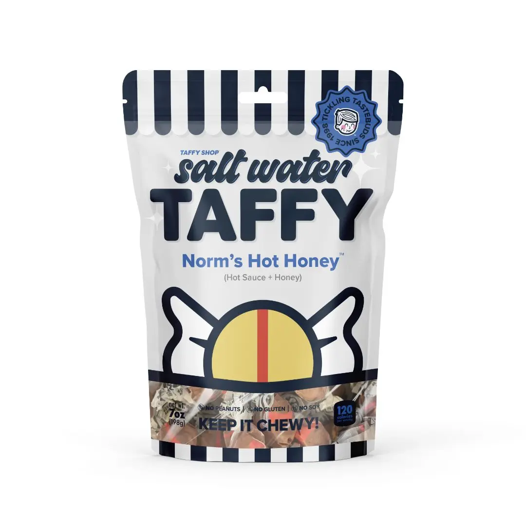 Taffy Shop, Norm's Hot Honey SPICY Salt Water Taffy - Gourmet Soft, Sweet & Chewy Candy