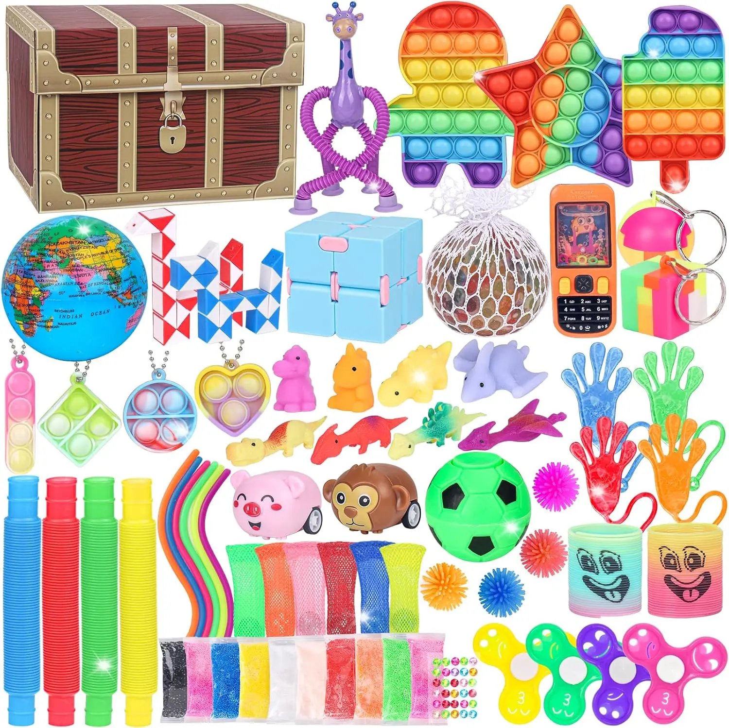 Fidget Toys, 68 Pack Party Favors for Kids, Treasure Box Toys for Classroom Prizes, Sensory Fidget Toys Carnival Prizes, Pinata Filler, Goodie Bag Stuffers Gifts for Kids