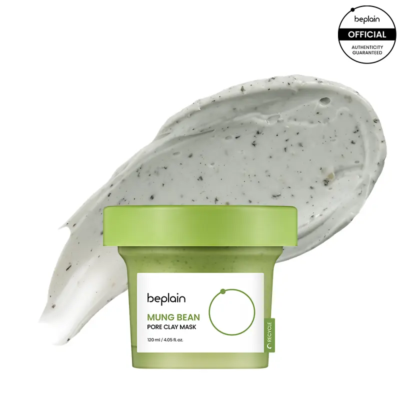 Beplain Mung Bean Pore Clay Mask - 120ml Unscented Unisex Kbeauty Exfoliant Face Mask, Gentle Deep Pore Cleansing & Skin Repair with Mung Bean Complex for All Skin Types, Kbeauty Face Masks