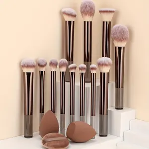 Professional Makeup Brushes Kits for Women, 15pcs/set Including Compact Brush & Sponge & Powder Puff, Aesthetic Brushes Blender Sponge Brushes, Makeup Brushes Set, Makeup Product, Soft Makeup Brushes Set, Blending Brush, Cosmetic Brush Set