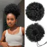 YEAME Afro Puff Drawstring Ponytail for Black Women, Short Kinky Curly Afro Ponytail Synthetic Hair Puffs, Premium Black Afro Bun Drawstring Ponytail for Women Girls