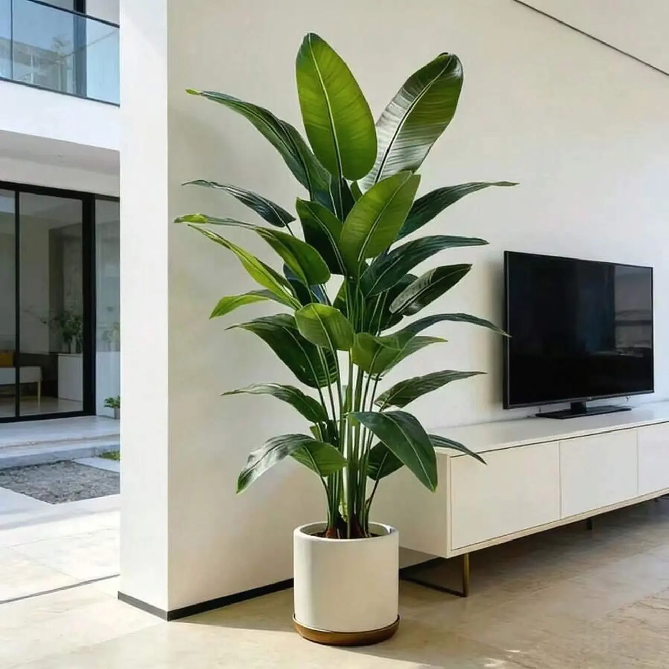 Large Realistic Tree Decor, Tropical Artificial Plant For Indoor And Outdoor Spaces. Large Realistic Tree Decor, Tropical Artificial Plant For Indoor And Outdoor Spaces.