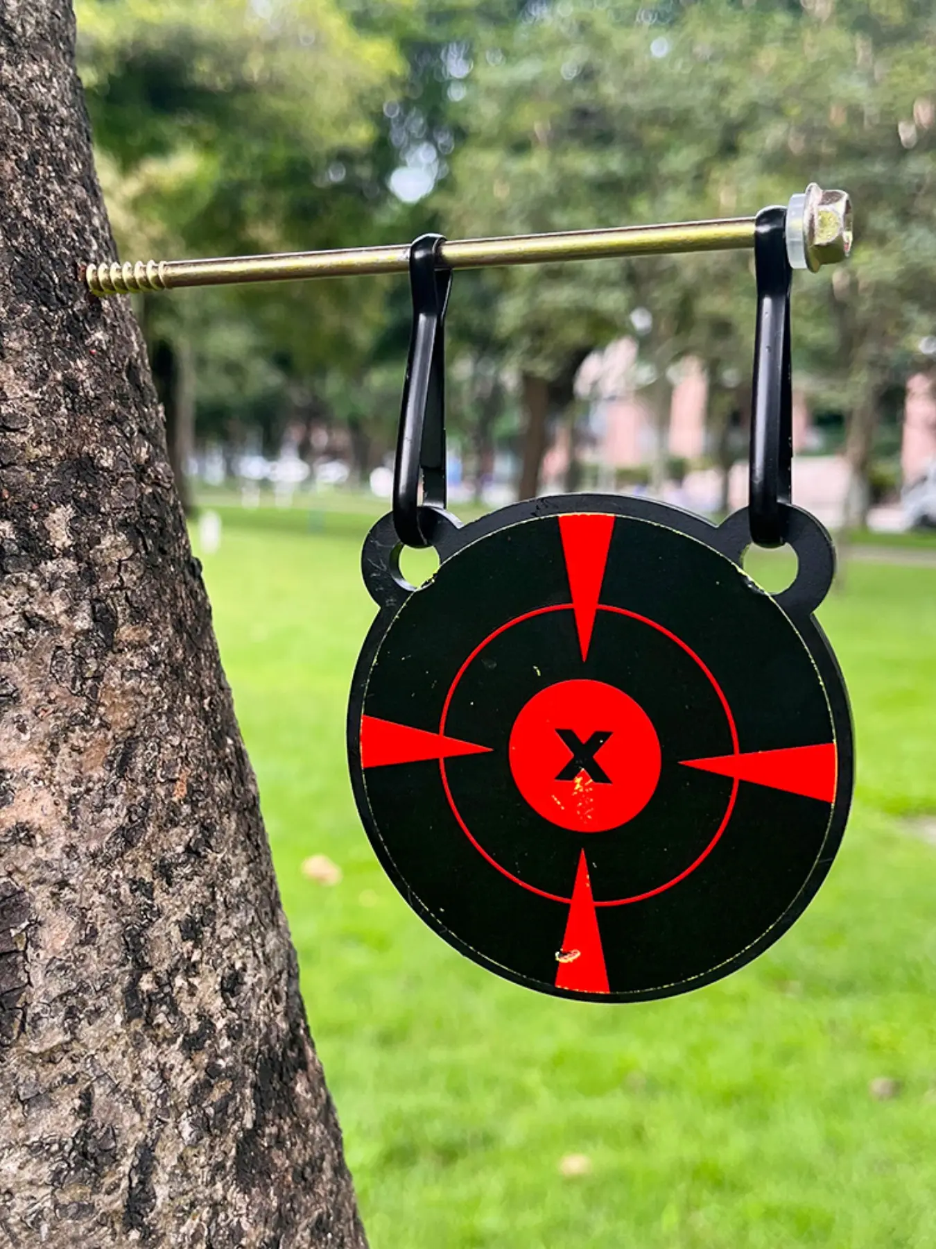 Point .22 Lr Small Caliber Shooting Practice Mini Target Set, Thickened 5mm Bowstring Practice Panda Head Tree Target Steel Rod