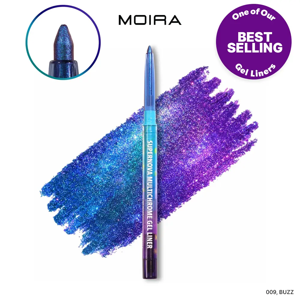 MOIRA | Supernova Multichrome Gel Eyeliner (009, Buzz) | Smooth Glide Gel Formula with Built-In Sharpener, Water & Smudge-Proof up to 12HR