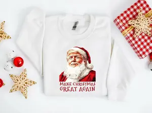 Trump Make Christmas Great Again Sweatshirt, Xmas Trump Shirt, Santa Trump Shirt , Trump Support Christmas Tee