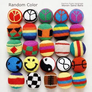 Hand Crochet Guatemalan Hacky Sack Footbag - Juggling Ball, ADHD Fidget Toy for Stress Relief